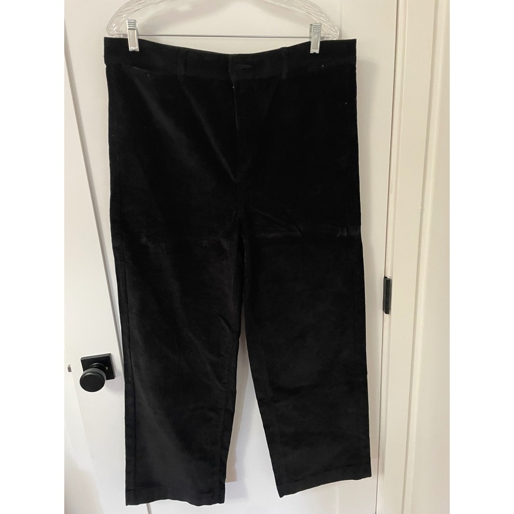 Everlane Black Corduroy‎ Wide Leg Crop Pants Size 16